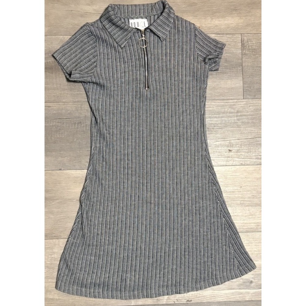 Y2K Youth Girl Dress Size Small - Made in the USA - Front Zipper gray/black cute
